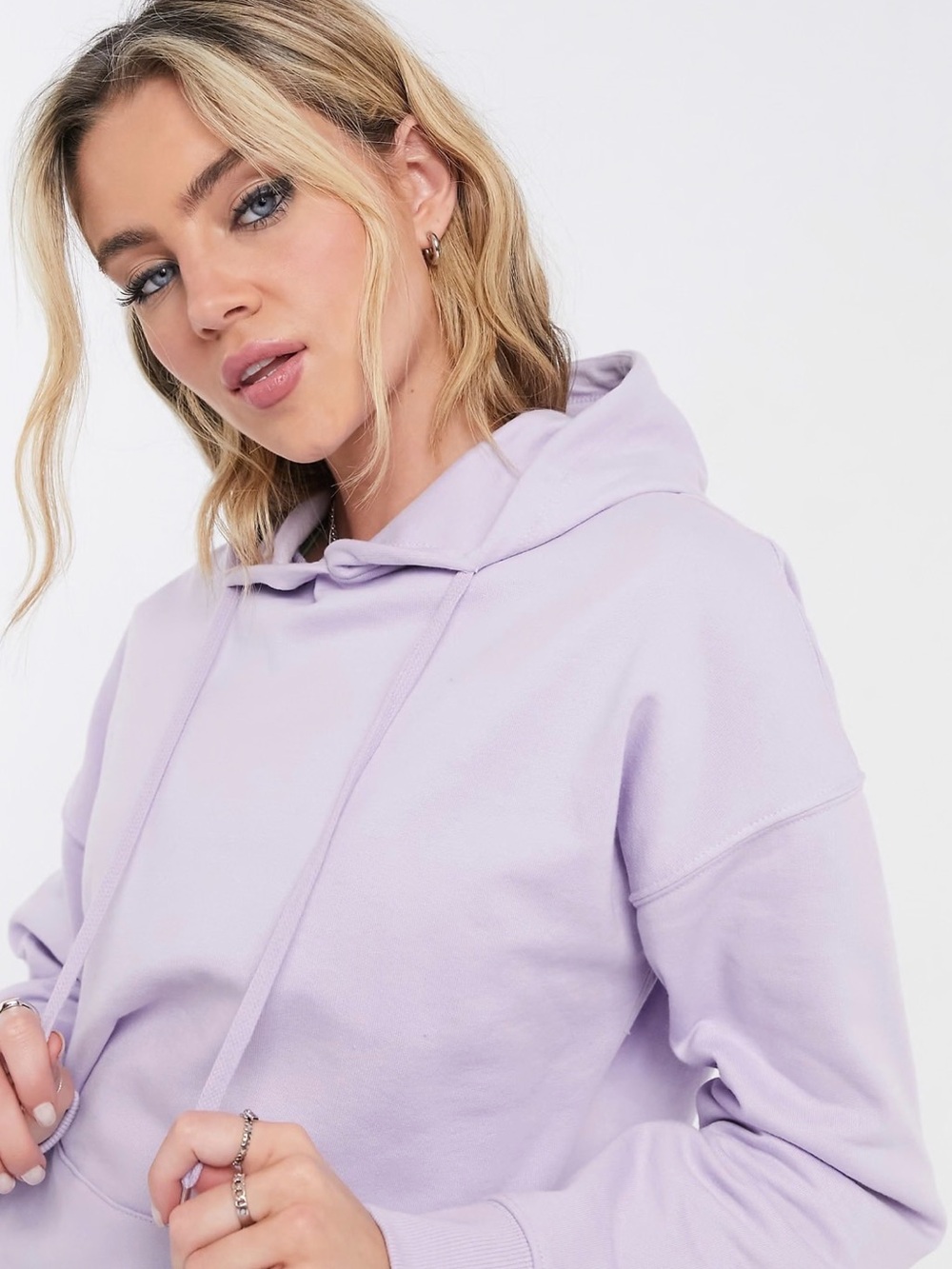 adidas Pastel Purple Oversized Hoodie Sweatshirt Embossed Logo Size Medium NWOT